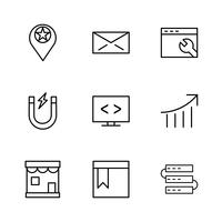 Set of Vector SEO Search Engine Optimization Icons