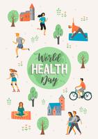 Día mundial de la salud. Estilo de vida saludable. vector