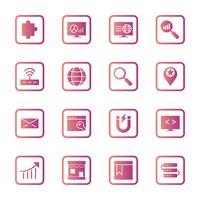 Set of Vector SEO Search Engine Optimization Icons