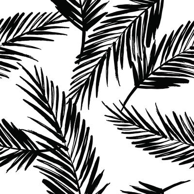 Seamless exotic pattern with palm leaves.