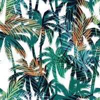 Tropical summer print with palm. vector