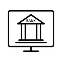 Icono de Vector de banca por Internet