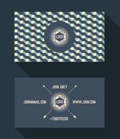 Business card template, vintage retro background with geometric  vector