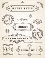 Set of Retro Vintage Badges, Frames, Labels and Borders. vector