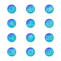 Set of Vector SEO Search Engine Optimization Icons