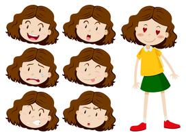 Little girl with many facial expressions