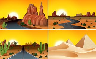 Set of desert landscape vector