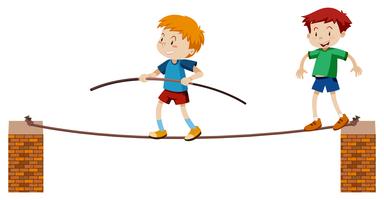 Tightrope Walker on White Background vector