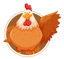 Chicken on circle template vector