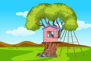 A tree house playground vector