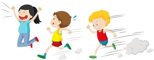 Two boys running in a race