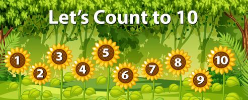 Mathematics count number forest background vector