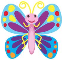 Mariposa colorida con sonrisa feliz