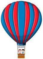 Isolated kids in hot air balloon vector