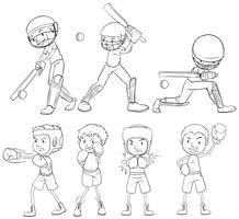 Set of sketch athlete vector