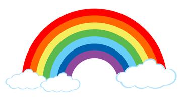 Un hermoso arco iris sobre fondo blanco vector