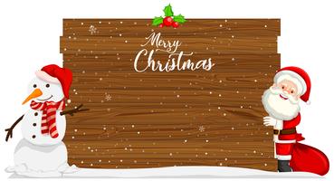 Merry christmas wood template vector