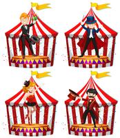 Set of circus entertainers  vector