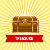 Treasure chest on yellow background vector