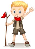 A Cute Boy Scout on White Background vector