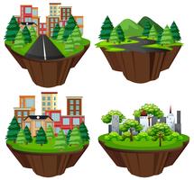 Set of isolated sity island vector