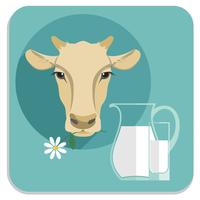 Ilustración de moderno diseño plano de vector de leche.