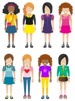 Faceless young ladies vector