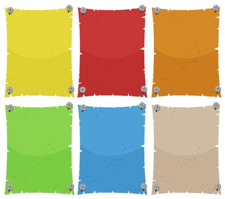 Paper template in six colors