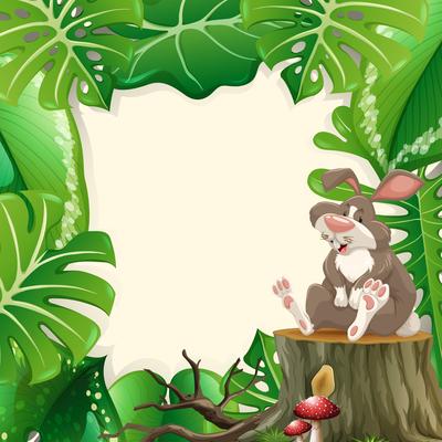 Cute bunny forest frame