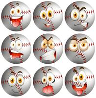 Baseball with facial expression vector