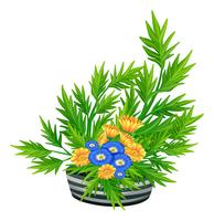 Decorated flowers in the bowl vector