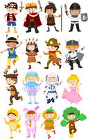 Children in different costumes vector