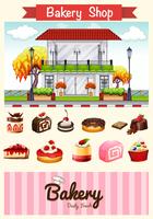 Bakery shop and desserts vector