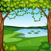 A beautiful jungle landscape vector