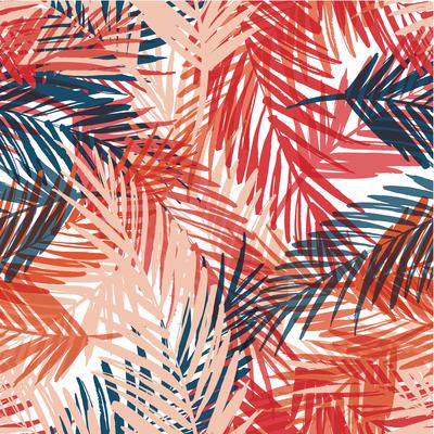 Seamless exotic pattern with palm leaves.