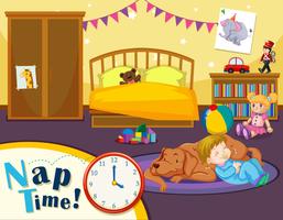 Young childs nap time vector