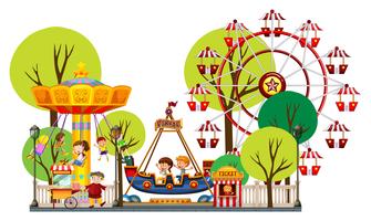 Children playing in the theme park vector