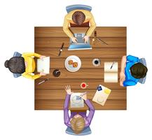 Top view of working table vector