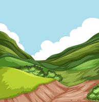 Escena de paisaje de naturaleza de colina vector