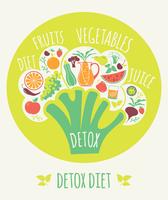 Vector illustration of Detox diet. 