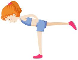 Girl doing gym exercise vector