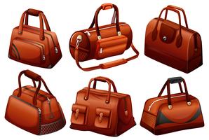 Brown bags in different designs vector