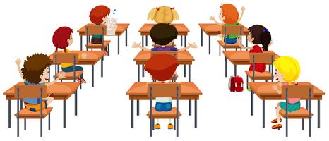 Student in the classroom isolated  vector