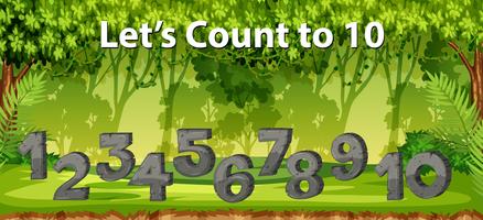 lets count to 10 jungle scene vector