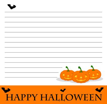 Line paper template with halloween theme