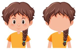 A girl with braids hairstyle vector