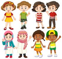 Group of international children character vector