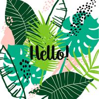 Summer tropical design. Vector template. Design element.