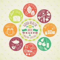 Vector illustration of Healthy lifestyle. icon set.