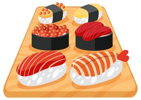 Un juego de sushi japonés vector